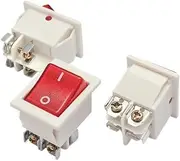 XNWKF 22x28mm White Body on Off 16A/250V 4 Screw pin DPST T85 Auto Boat Marine Toggle Rocker Switch with LED 220V