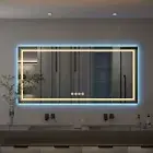 Enhanced Edition Anti fog HD Bathroom Mirrors+RGB Smart Switch+Stepless Dimming