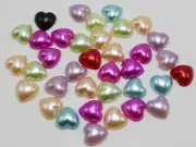 200 Acrylic Half Pearl FlatBack Heart Bead 10X10mm Scrapbook Craft Colour Choice