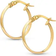 [Amberta] Italian 9ct Gold Hoop Earrings for Women | 9ct Gold Earrings 375| Gold Sleeper Earrings for Women 9ct