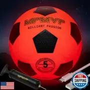 HITEGY Rechargeable Glow in The Dark Soccer Ball - USB Charging, Official Siz