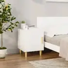 2 PCS Bedside Cabinet Table Nightstand Storage High Gloss White Wood Furniture
