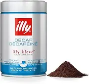 [illy] Decaffeinated Ground Coffee, 250 g - Smooth and Balanced Decaf Blend - 100% Arabica Beans - Expertly Ground for Espresso or Drip Coffee - Rich Flavor without the Caffeine