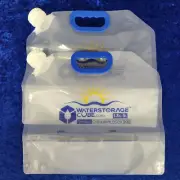 Collapsible Camping Water Storage Cube Set Of 2 Container Hiking 1.3 Gal