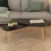 2x Solid Pinewood Coffee Table Nesting Couch Side Stand Multi Colours vidaXL