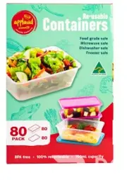 Applaud Reusable Food Containers Tableware 80 Pack Storage 750ml