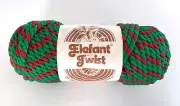 Elefant Twist Herculon Olefin Cord Rope Macrame Red & Green 7mm 50 yards