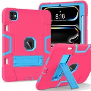 MCC Stylish Shockproof iPad Pro 13" 2024 M4 Case Cover Kids Apple 7th Gen [Magenta+Blue]