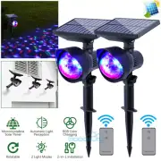 Solar Christmas RGB Star Projector Outdoor LED Moving Laser Light Landscape Lawn