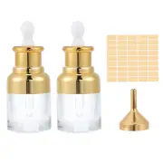 0.7 oz Clear Eye Dropper Bottle for Essential Oils, High Flat Caps, Gold