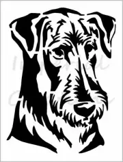 Airedale Terrier Stencil Dog Breed Face 8.5" x 11" Reusable Sheet S677