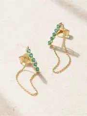 [JIA JIA] JIA JIA - Gold Emerald Earrings - Green - One size One size Green
