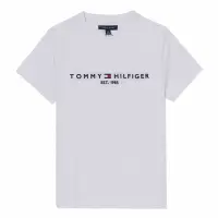 在飛比找Yahoo奇摩購物中心優惠-TOMMY 熱銷刺繡文字Logo圖案短袖T恤(女)-白色