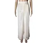 House of Harlow Womens Pants Size 6 Cream Sequin Wide Leg Side Zip High Rise New
