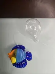 Floating Hand Blown Blue Orange Yellow Mini Fish