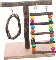 Kisangel Parrot Stand with Interactive Perch Fun for Desktop Play and Training Parrot Accessory to Reduce Stress and Enhance Curiosity