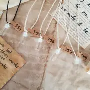 handmade white waxed cord macrame necklace glass vial pendant plain fill #355