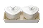 Le Creuset Heat Resistant Container Petit Ramekin d'Amour Set White Luster