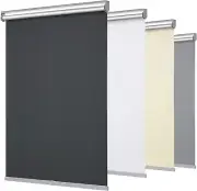 100% Blackout Roller Shades for Windows,Cordless Free-Stop Shades with Valance,T