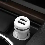 Z27 2.4A Dual Usb Ports Car Charger (White)