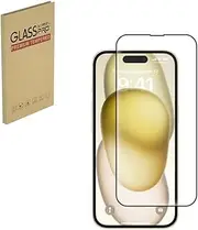 HYGMOCC Screen Protector for iPhone 15-6.1 Inch, Case Friendly Sensor Protection, Tempered Glass Film Dynamic Island Compatible Ultra Clear Anti Scratch,9H Hardness Bubble Free（1pcs
