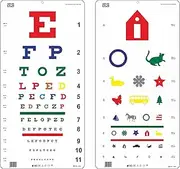 Cosmid Traditional Snellen Color & Kindergarten Color Distance Vision Eye Chart 20 Feet 22 x 11 Inch (2 Count, Pack of 1)