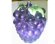 2 PC PURPLE SOUR GRAPES JAM JELLY DISH & LID CERAMIC JAR NEW IN BOX