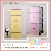 在飛比找momo購物網優惠-【HOUSE 好室喵】40面寬 KD馬卡龍五層收納櫃(五層櫃