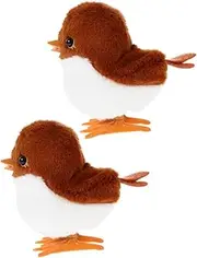 Toddmomy 2pcs Wind Up Cute Animal Clockwork for Promotes Hand Eye Coordination Soft Plush Material for Birthdays and Celebrations