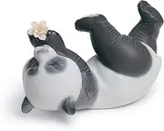[LLADRÓ] A Joyful Panda Figurine. Porcelain Figure Figure.