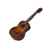 Mini Guitar Miniature Model Wooden Mini Musical Instrument Model S: 10CM_Classic coffee