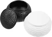 KOMBIUDA 1 Pair Chess Box Chess Storage Case Go Chess Go Game Supplies Portable Small Reversible Go Game Cases Chess Stones Holders Circular Chess Jars Beginner Go Plastic White