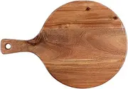 LABRIMP Elegant Wooden Cutting Board Multifunctional Kitchen Tool for Pizza Steak Bread Wooden Board Handle for Home and Restaurant