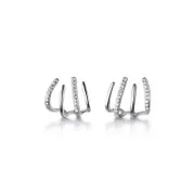 ANYCO Fashion Earrings Sterling Silver Luxury Creative Pave Zircon Claw Stud Party Jewelry Gift for Women
