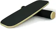 BLOODYRIPPA Wooden Balance Board Trainer for Adults & Kids Wobble Roller, Adjustable Stoppers, Core Training, Surf Balance, Fitness & Stability, Balance Board Ball Included
