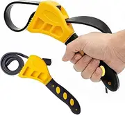 Strap Wrench Set Adjustable Rubber Belt Wrench for Oil Filter Wrench Set, Jar Opener, Fit Shower Head/Water Filter 4" (Small) & 6"(Large), Pack of 2