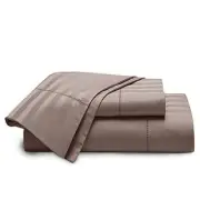 Breathable Luxury 1000 Thread Count Cotton Rich Fabric Sheet Sets, Full, Taup...