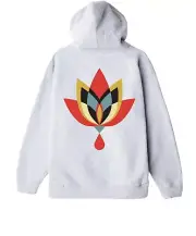 Obey Hoodie Geometric Flower 2 Men’s Size M Ash Grey Heavy Weight Reverse Weave