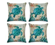 4 pillowcases marine life linen pillowcases office sofa pillowcases style2