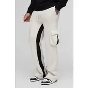 Mens Grey Tall Cargo Flared Gusset Joggers