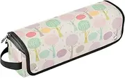 [sanluoli] Hair Tool Travel Bag with Heat Resistant Pad Double-Layer Travel Carrying Case Color Art Trees