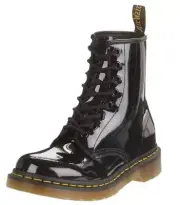 NIB Dr. Marten 1460 Patent Leather Boot 8 Eye Size 7 BLACK Factory Fresh