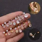 Zircon Dangle Tragus Helix Cartilage Stud Screw in Earring Upper Ear Piercing