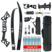 Topoint R3 Recurve Bow Set Archery Takedown 58 Inch RH Target and Hunting