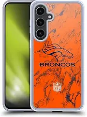 Head Case Designs Officially Licensed NFL Coloured Marble Denver Broncos Graphics Soft Gel Case Compatible with Samsung Galaxy S24+ 5G