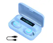TWS F9-9 Wireless Bluetooth-compatible 5.0 In-Ear Earbuds Touch Control Binaural Earphones-Sky Blue - Sky Blue