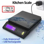 Digital Electronic Scale LCD Display Fully Waterproof Measuring 5kg/0.1g 10kg/1g