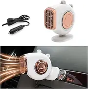 Ziciner Car Heater, 12V 150W Portable Auto Windscreen Defroster and Defogger That Plugs into Cigarette Lighter, 2 in 1 Fast Heating & Cooling Fan with 360° Rotatable Base for Car (White)