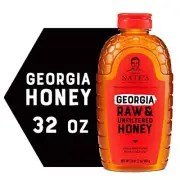 Nature Nate's 100% Pure Raw & Unfiltered Honey, Squeeze Bottle, 32 Ounce