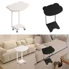 Bear End Table with Wheels Small Side Table for Apartment Bedroom Office